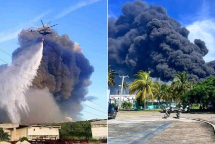 Tercer tanque de almacenamiento de crudo colapsa tras incendio en Matanzas, Cuba