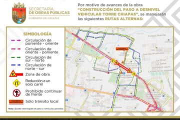 Sal con tiempo: anuncian nuevas rutas alternas por obra en Torre Chiapas