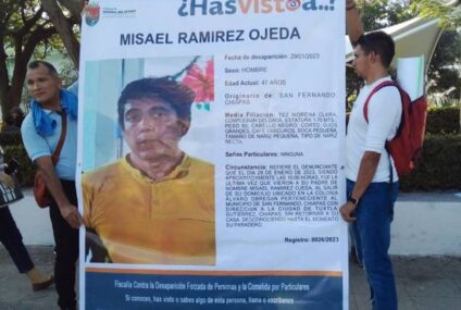 Familiares exigen la aparición con vida del profesor Misael Ramírez Ojeda