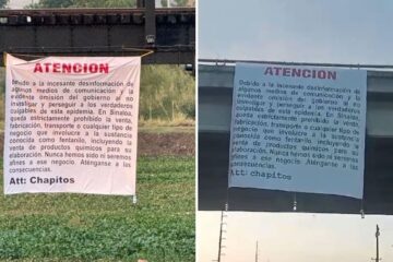 Chapitos prohíben producción y tráfico de fentanilo en Sinaloa con narcomantas