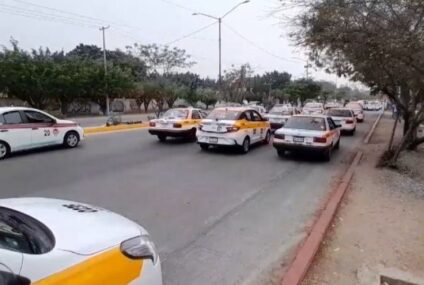 Taxistas marchan en caravana, exigen salida de Uber y Didi