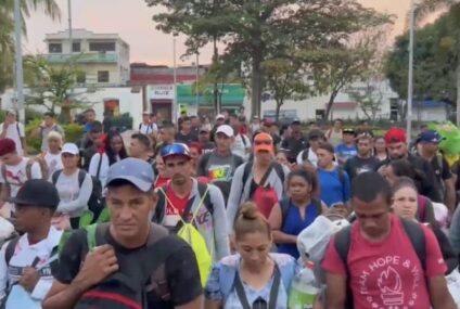 Nuevo contingente de migrantes salió de Tapachula este lunes